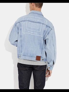 COACH Light Wash Denim Jacket the Coach Novelty Denim Jacket (Style No. CF794)